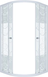 Душевой уголок Triton Стандарт Щ0000064828 100x100 см профиль белый стекло с узором